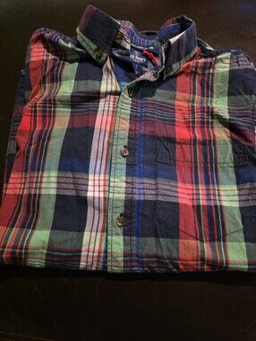 Old Navy Men's Plaid Button-Down Shirt - Red, Green & Navy